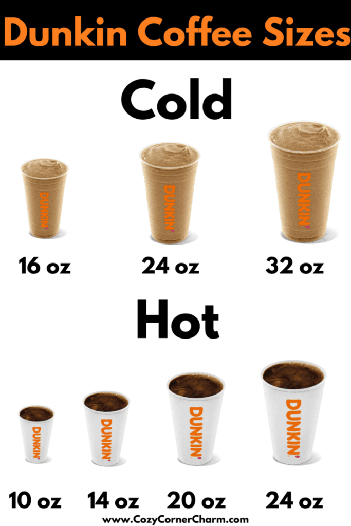 dunkin' coffee sizes