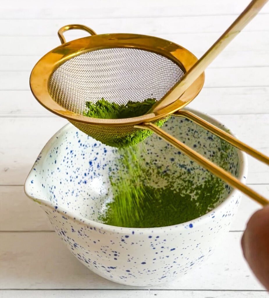 sifting matcha