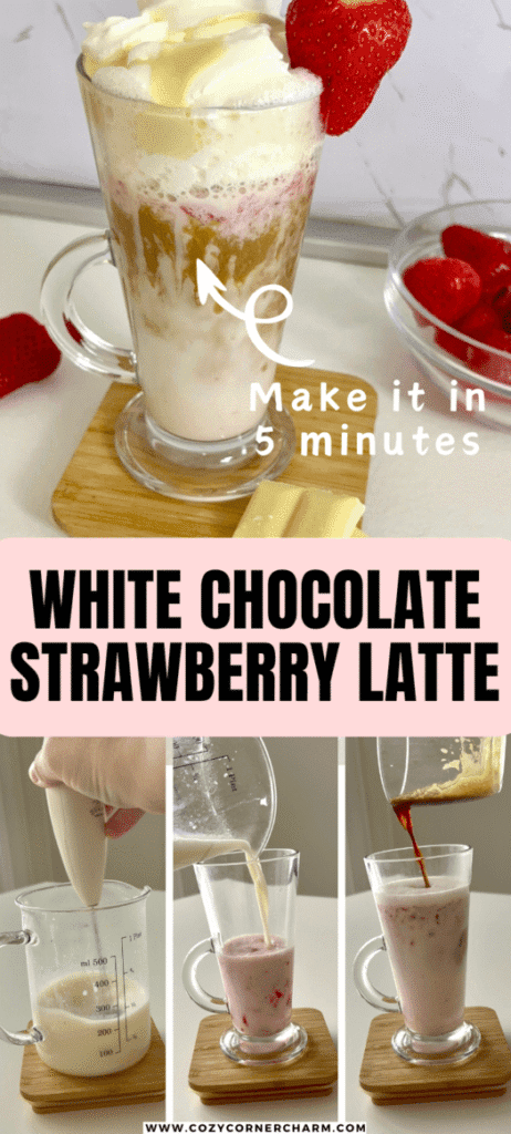 White chocolate strawberry latte