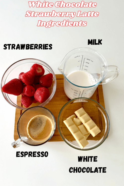 White chocolate strawberry latte