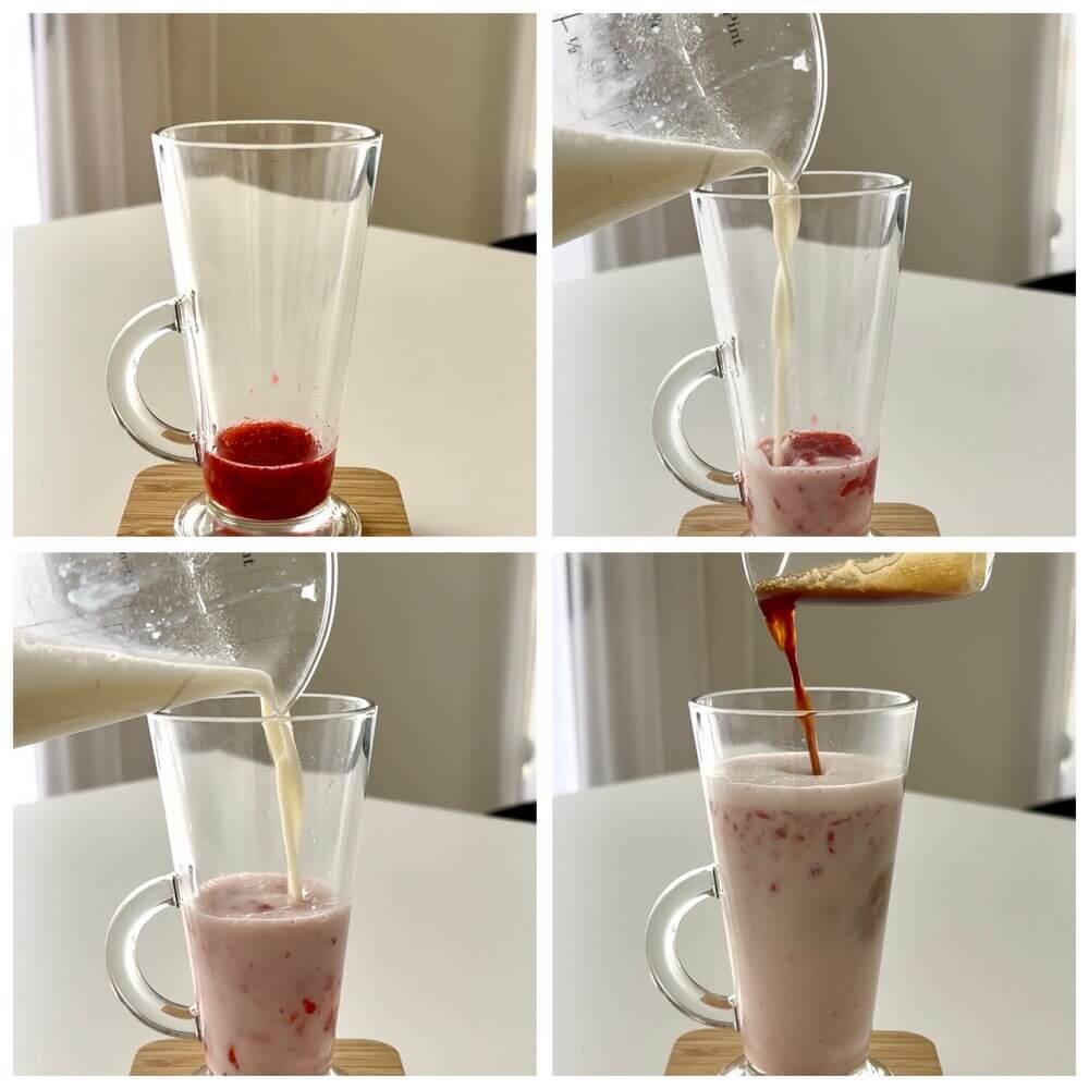 white chocolate strawberry latte