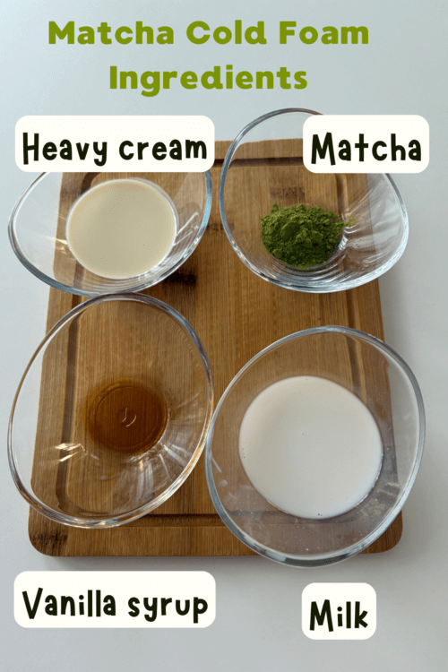 Matcha cold foam ingredients