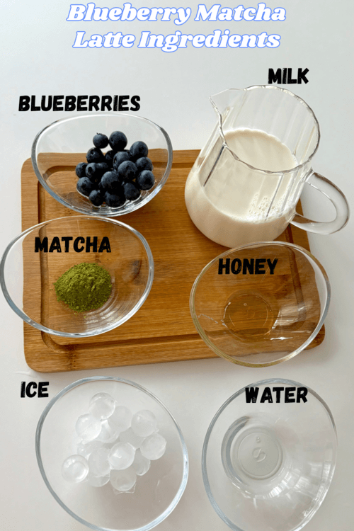 Iced blueberry matcha latte recipe