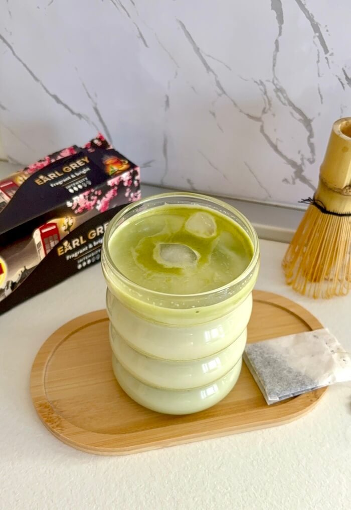 iced Earl grey matcha latte
