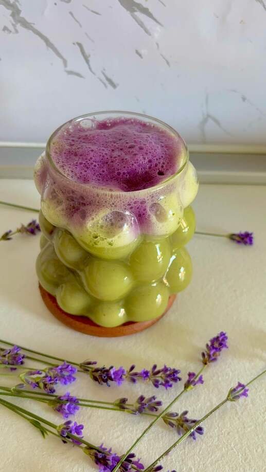 lavender matcha latte