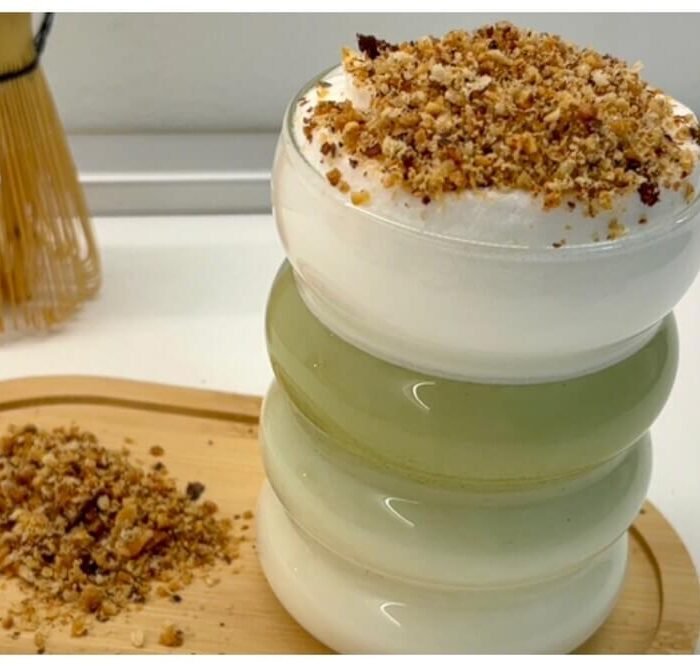 Hazelnut Matcha Latte Recipe (Hot or Iced)