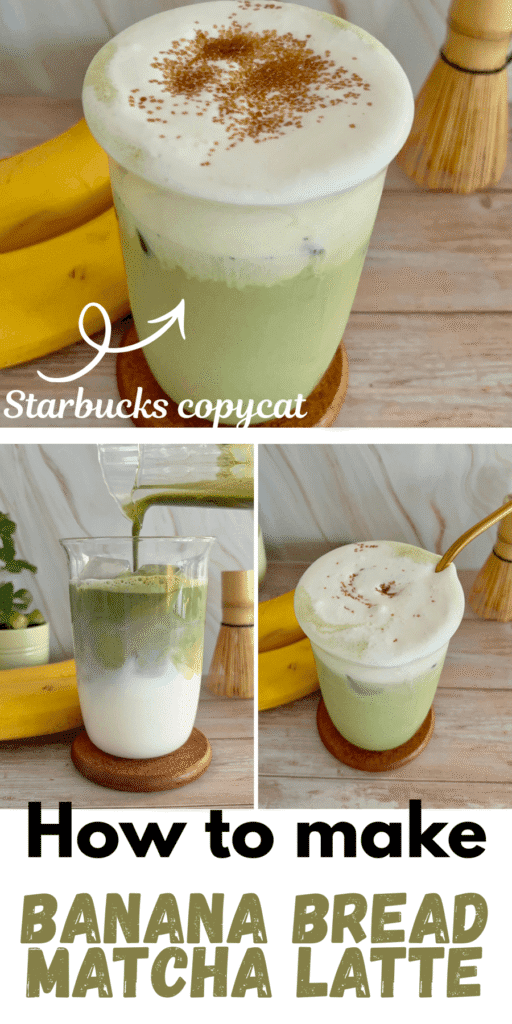 iced banana bread matcha latte 