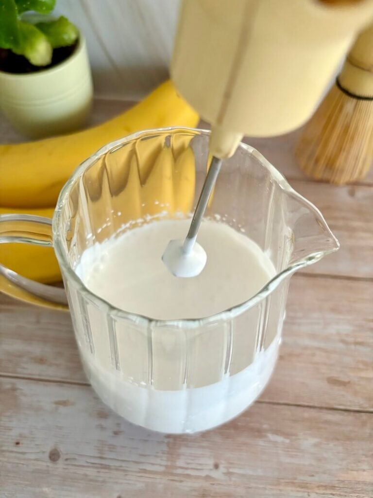 iced banana bread matcha