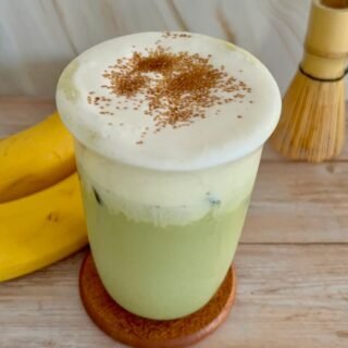 iced banana bread matcha latte