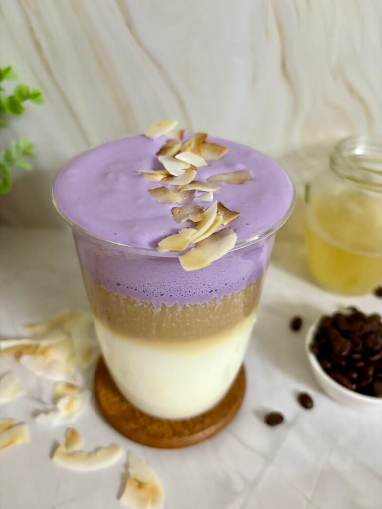 iced ube coconut macchiato recipe, Starbucks copycat