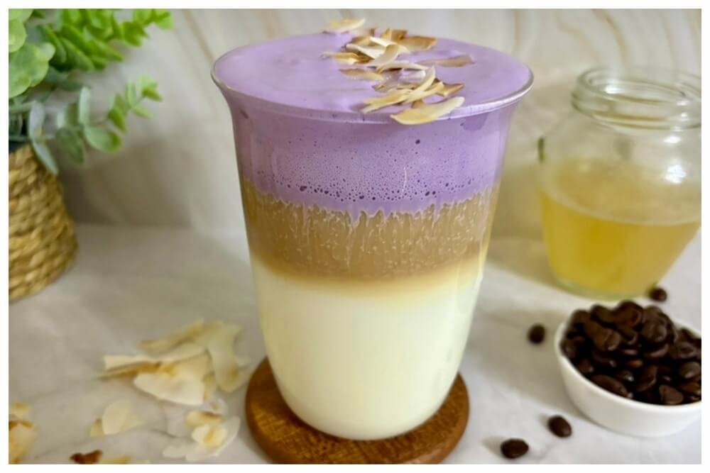 iced ube coconut macchiato recipe, Starbucks copycat