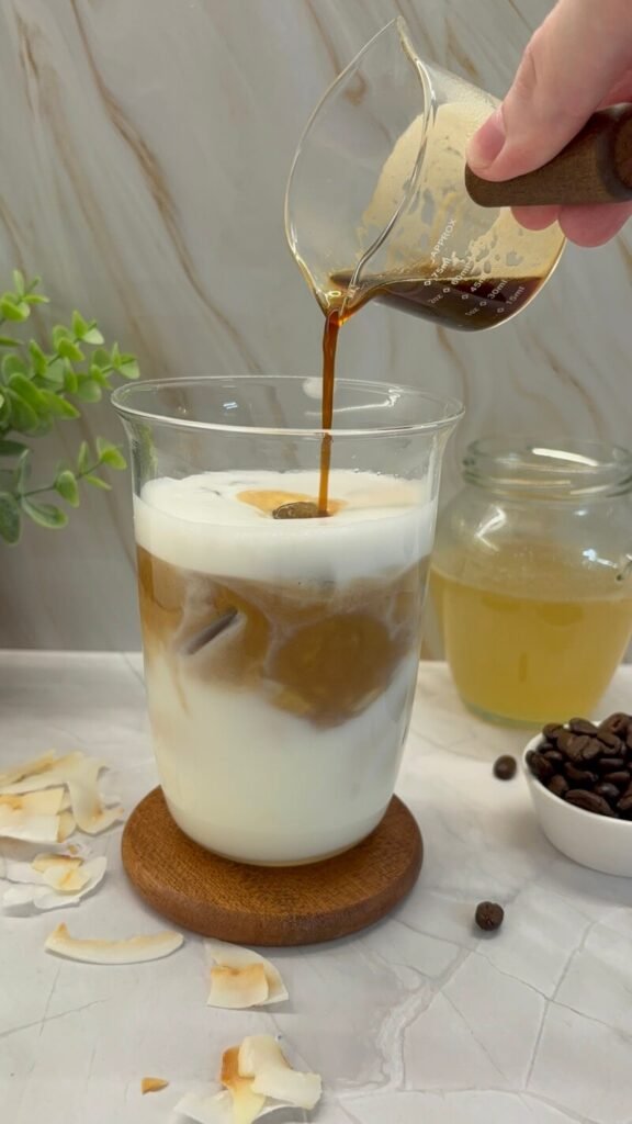 iced ube coconut macchiato recipe, Starbucks copycat 