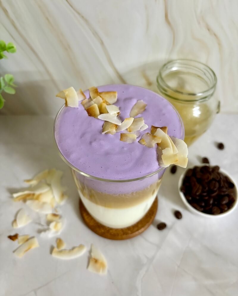 iced ube coconut macchiato recipe, Starbucks copycat
