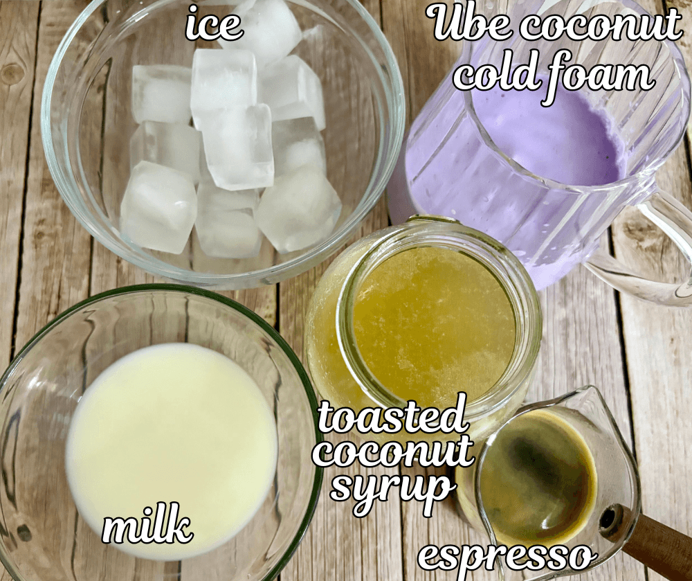 iced ube coconut macchiato recipe, Starbucks copycat 