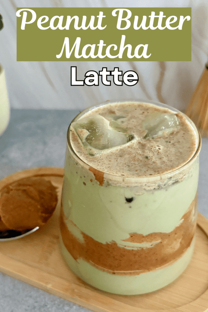 iced peanut butter matcha latte