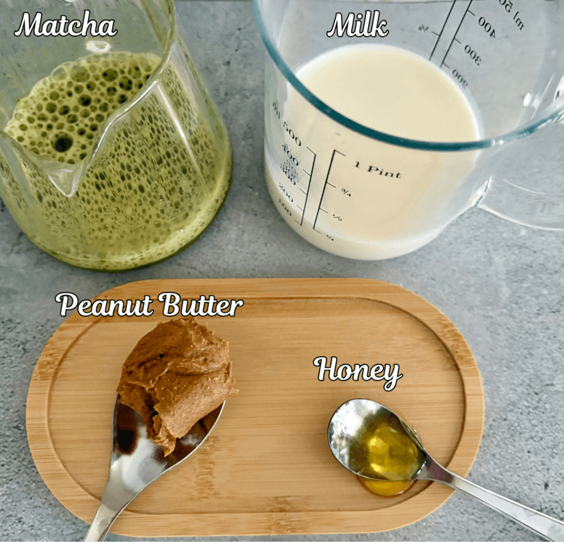 iced peanut butter matcha latte