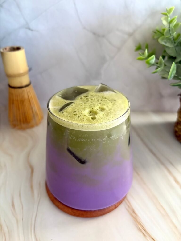 iced ube matcha latte recipe