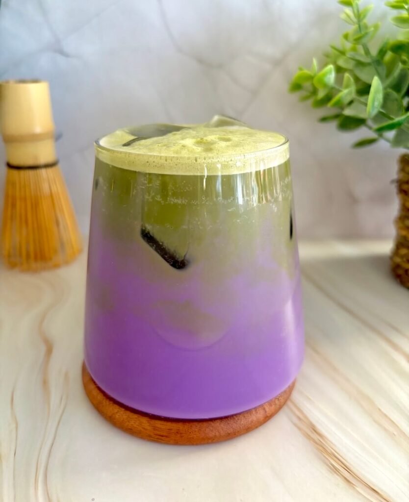 iced ube matcha latte recipe