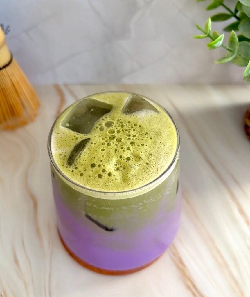 iced ube matcha latte recipe