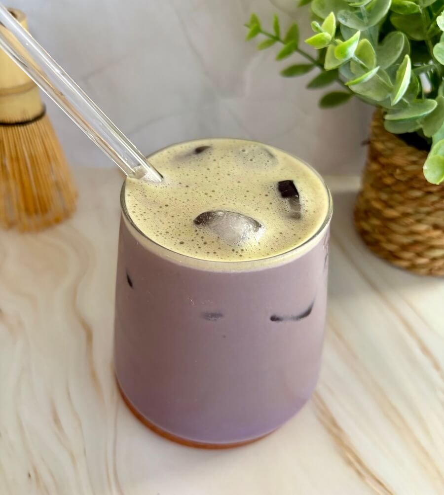 iced ube matcha latte recipe