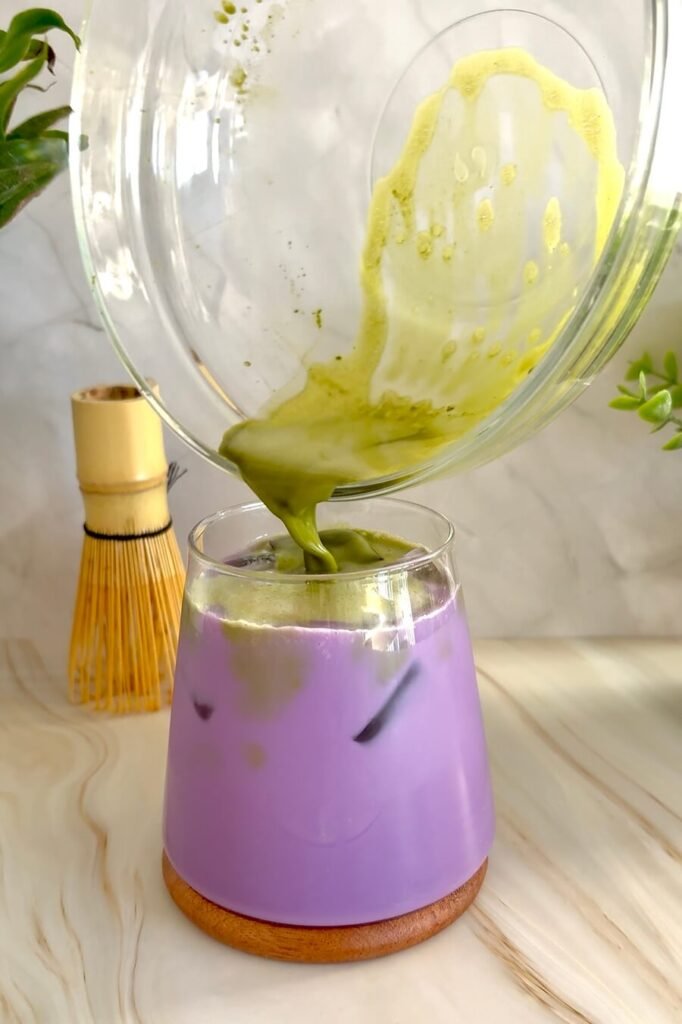 iced ube matcha latte recipe