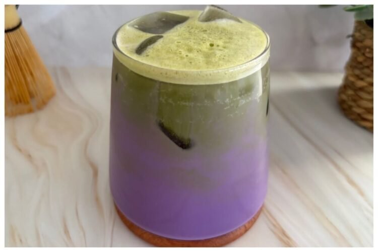 iced ube matcha latte recipe