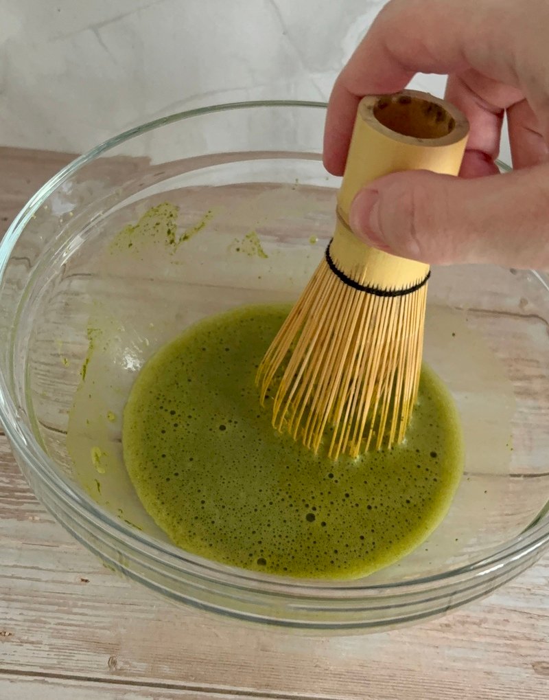 salted maple matcha latte