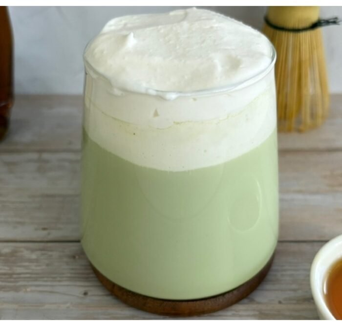 Salted Maple Matcha Latte Recipe (Hot or Iced)