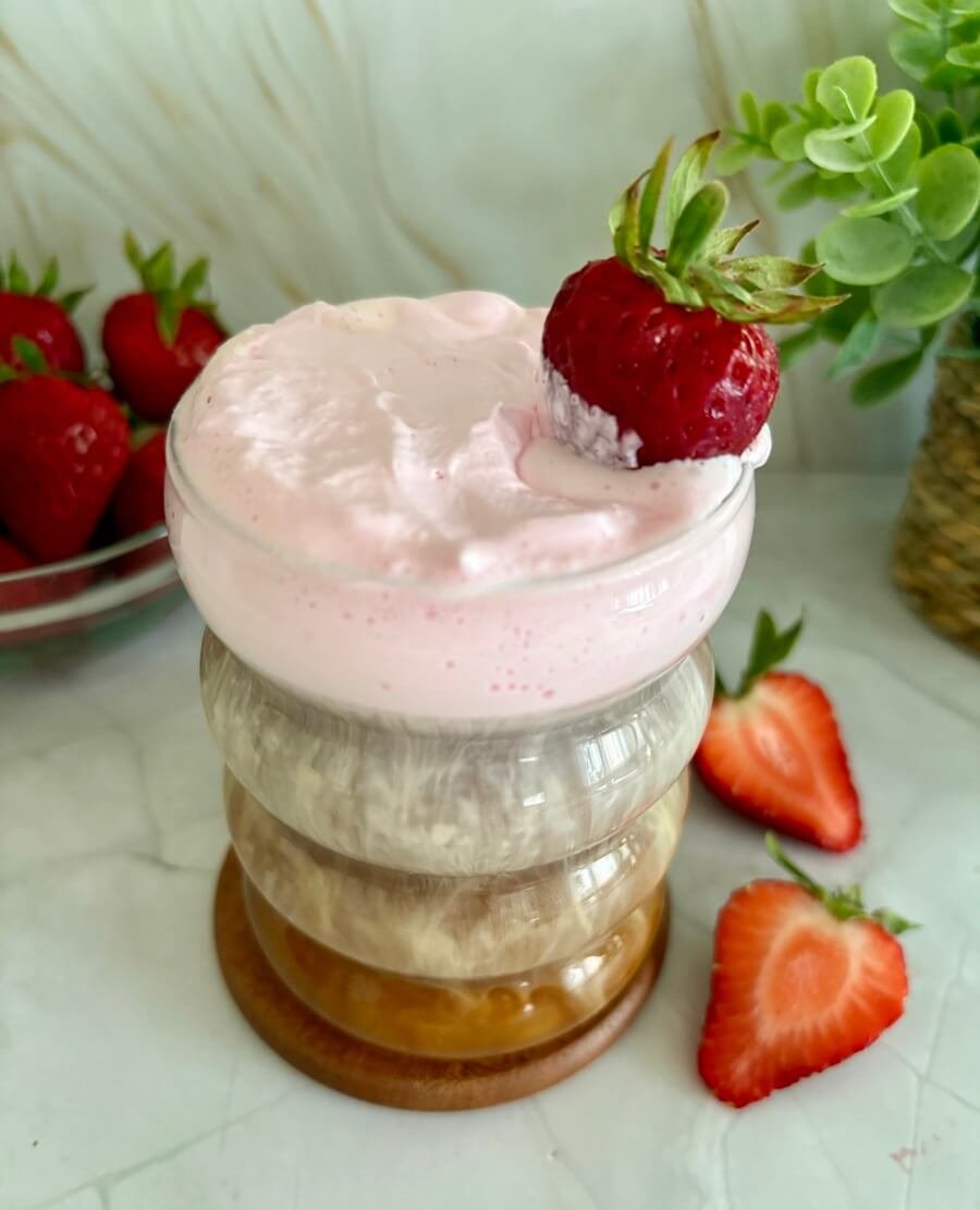 strawberry cold foam iced coffee recipe