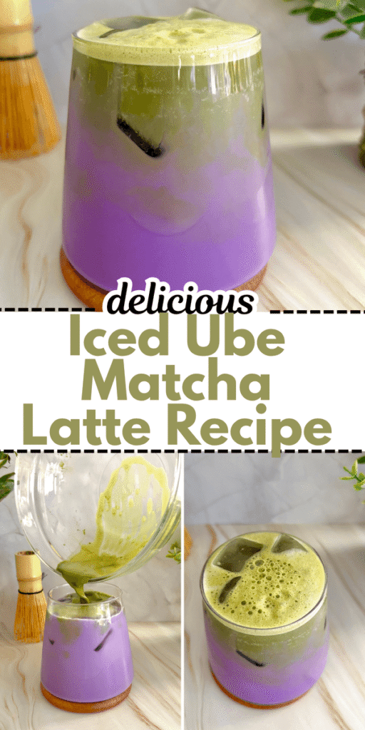 iced ube matcha latte