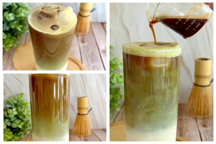dirty matcha latte