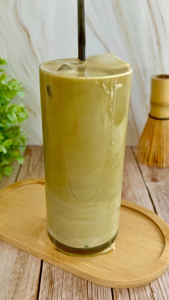 iced dirty matcha latte recipe