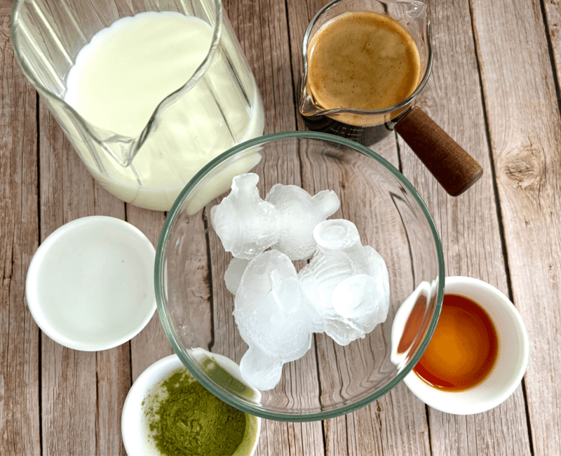iced dirty matcha latte recipe