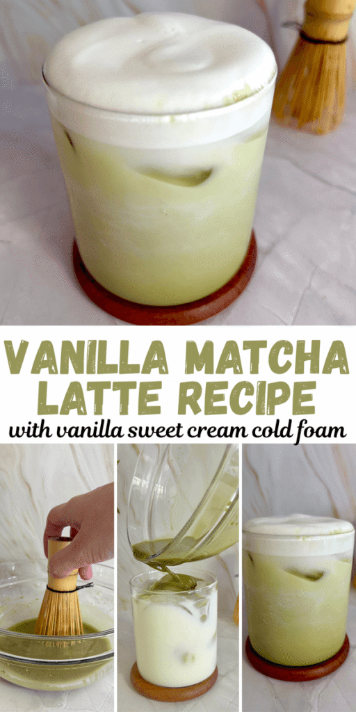iced vanilla matcha latte 