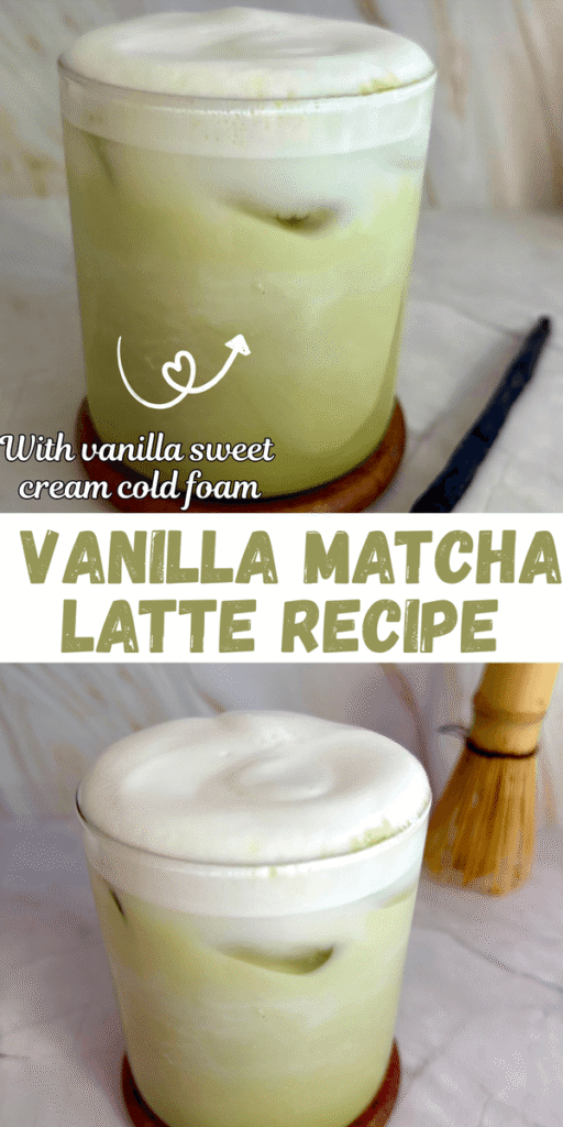 iced vanilla matcha latte 