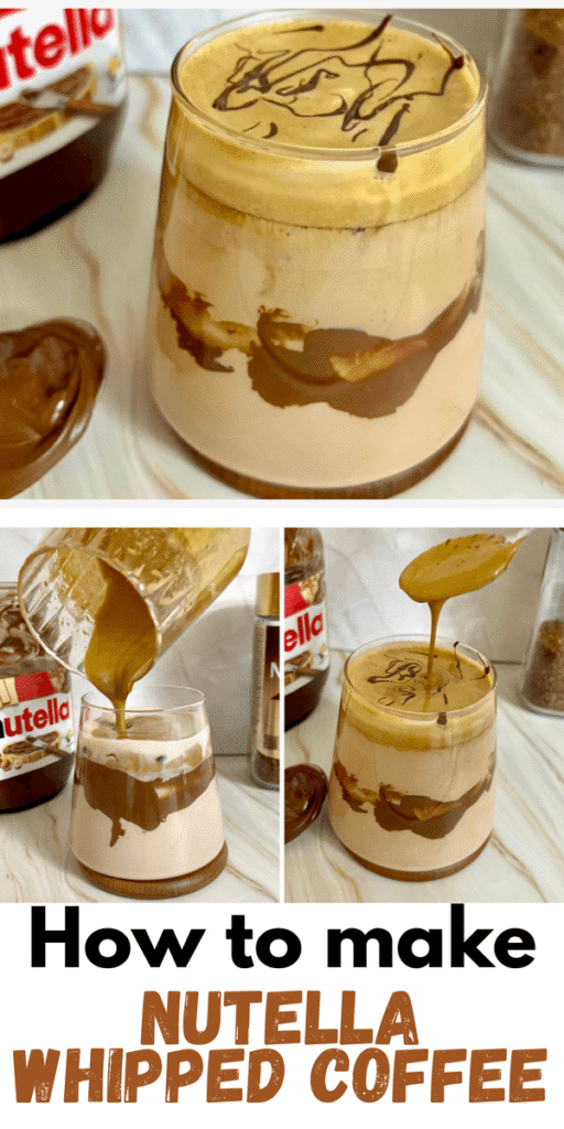 nutella whipped coffee, nutella dalgona 