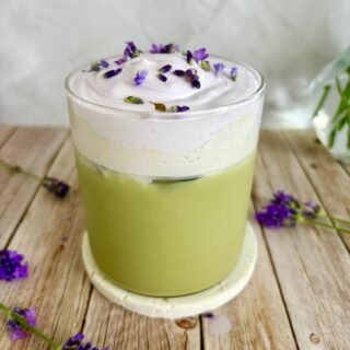 lavender cream matcha latte