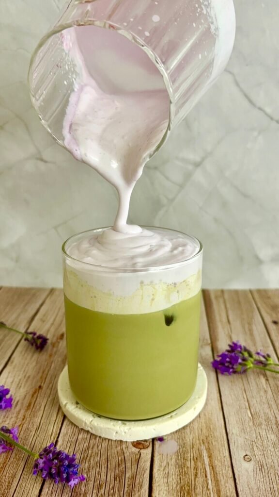 lavender cream matcha latte 