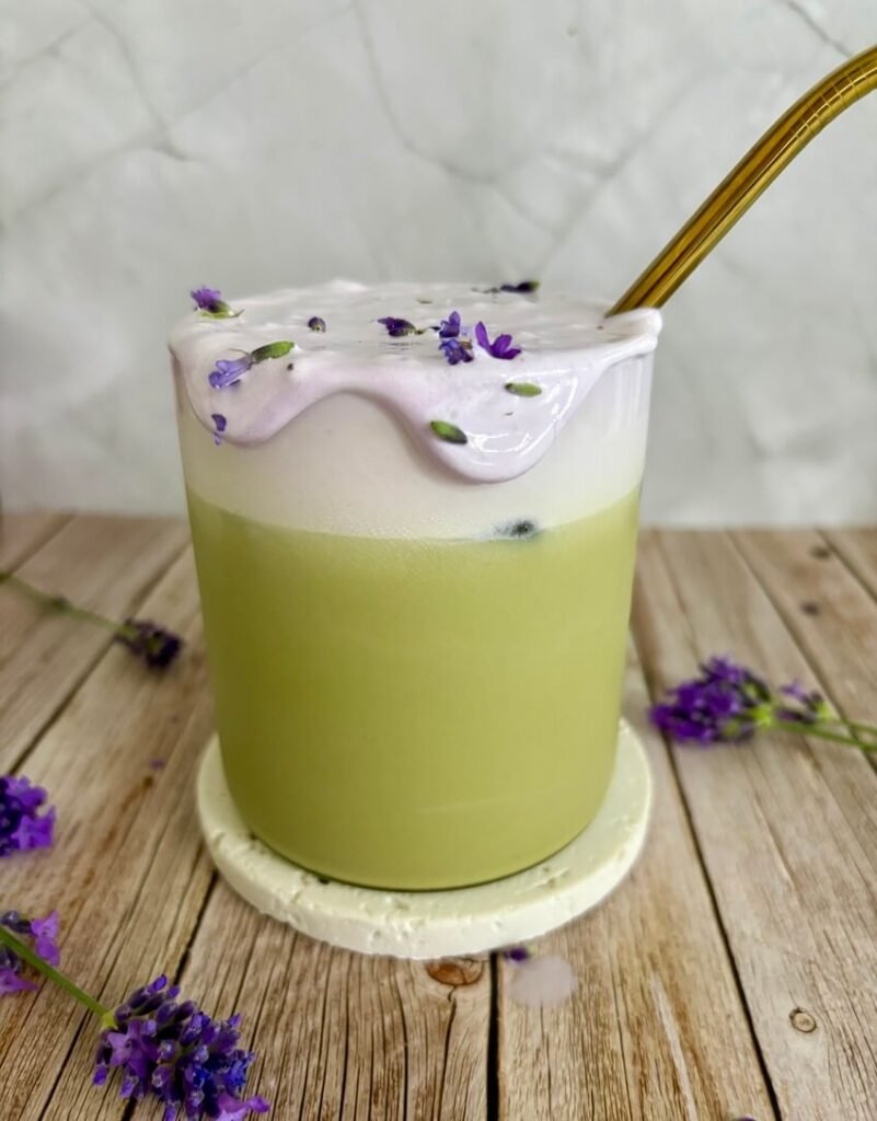 lavender cream matcha latte 