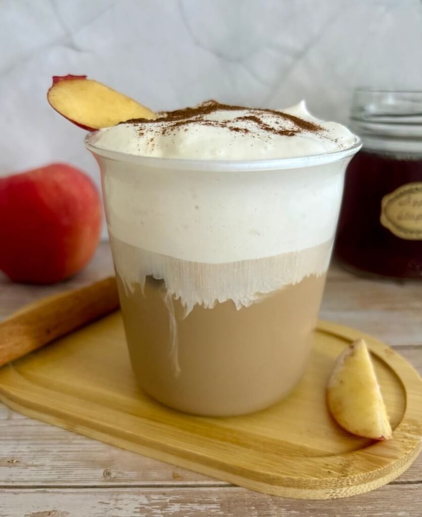 iced apple crisp cream chai