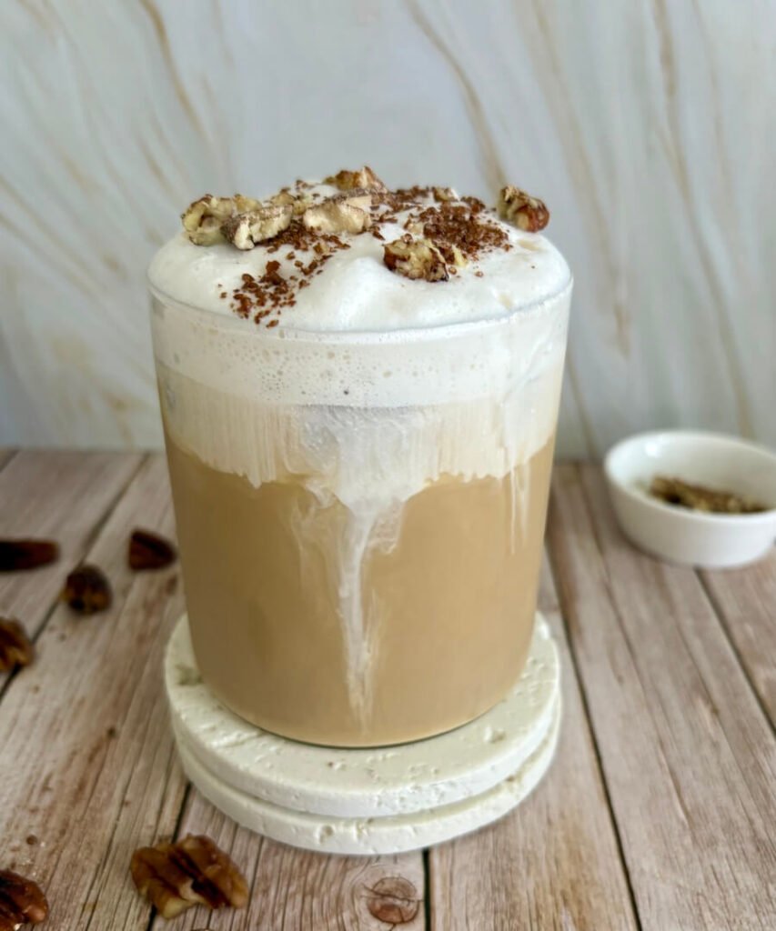 iced pecan crunch oatmilk latte