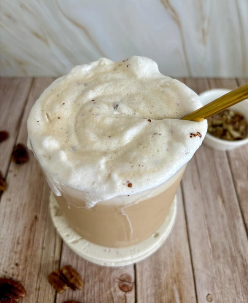 iced pecan crunch oatmilk latte